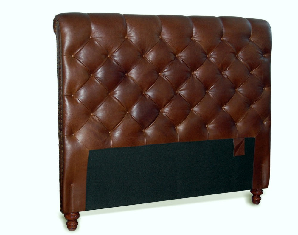 Traditional Chesterfield Leather Headboard