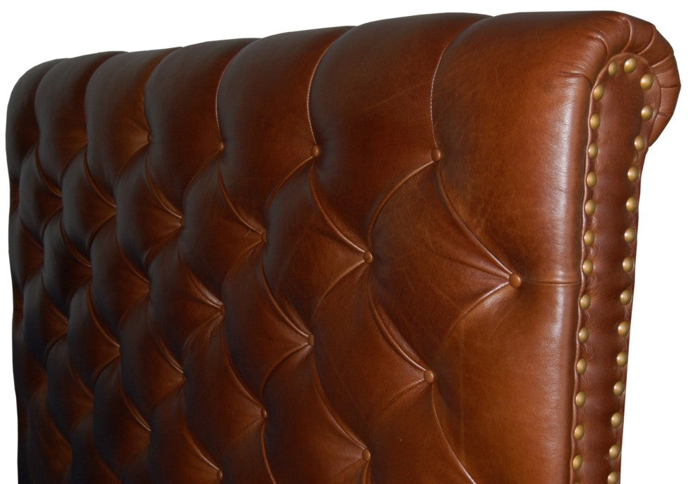 Traditional Chesterfield Leather Headboard